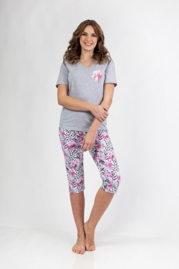 698 PIŻAMA DAMSKA BIG W/25 - JASNY MELANŻ, 2XL, 2 REGINA