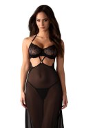 ILIOSA KOSZULKA I STRINGI - CZARNY, S/M OBSESSIVE