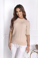 SWETER AVIVA - CZARNY, M/L OFF PINK
