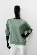 BLUZA AŻUR - CZARNY, M OFF PINK