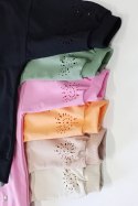 BLUZA AŻUR - SZAŁWIA, L OFF PINK