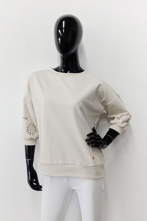 BLUZA AŻUR - SZAŁWIA, M OFF PINK BLUZA AŻUR - SZAŁWIA, M OFF PINK
