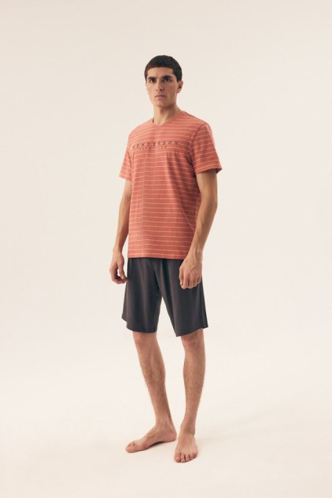 PIŻAMA MĘSKA DELI 42635 SS25 - ORANGE-GRAFIT, 3XL, 28X HENDERSON PIŻAMA MĘSKA DELI 42635 SS25 - ORANGE-GRAFIT, 3XL, 28X HENDERSON