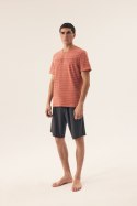 PIŻAMA MĘSKA DELI 42635 SS25 - POMARAŃCZOWY/SZARY, XL, 28X HENDERSON