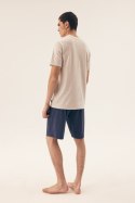 PIŻAMA MĘSKA DIVE 42633 SS25 - SZARY-DENIM, M, 00X HENDERSON
