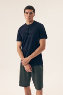 PIŻAMA MĘSKA DREAMER 42632 SS25 - GRANAT-BEŻ, 3XL, 02X HENDERSON