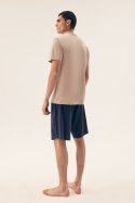 PIŻAMA MĘSKA DREAMER 42632 SS25 - GRANAT-BEŻ, 3XL, 02X HENDERSON
