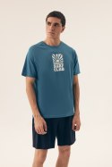 PIŻAMA MĘSKA SUN 42600 SS25 - ZIELONY-GRANAT, XL, 56X HENDERSON