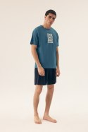 PIŻAMA MĘSKA SUN 42600 SS25 - ZIELONY-GRANAT, XL, 56X HENDERSON