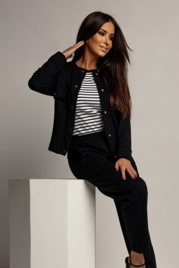 BLEZER EVELIN - CZARNY, S OFF PINK