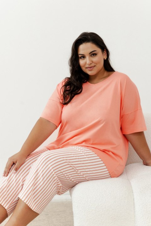 3376 PIŻAMA DAMSKA ELOISE 4XL-6XL - POMARAŃCZOWY, 4XL TARO 3376 PIŻAMA DAMSKA ELOISE 4XL-6XL - POMARAŃCZOWY, 4XL TARO