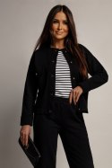 BLEZER EVELIN - CZARNY, L OFF PINK