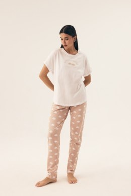 PIŻAMA DAMSKA 42646 NUBES SS25 - ECRU-PIASKOWY, XL HENDERSON LADIES