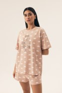 PIŻAMA DAMSKA 42647 NUBES SS25 - PIASKOWY, XL HENDERSON LADIES