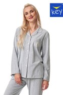 PIŻAMA DAMSKA LNS 266 B23 - SZARY, L KEY