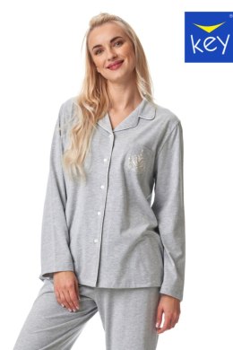 PIŻAMA DAMSKA LNS 266 B23 - SZARY, L KEY