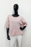 SWETER NILDA - PISTACJA, OVERSIZE OFF PINK