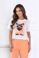 BLUZKA FRANCISCA OFF PINK - JASNY BEŻ, XL OFF PINK
