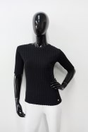 SWETER RIVERA - CZARNY, S/M OFF PINK