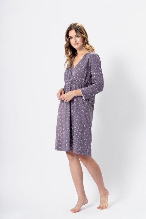 KOSZULA DAMSKA MEGI 1387 - SZARA PERŁA, 2XL LEVEZA KOSZULA DAMSKA MEGI 1387 - SZARA PERŁA, 2XL LEVEZA