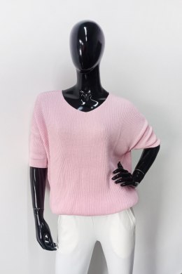 SWETER ANTONIA - KORALOWY, UNIWERSALNY OFF PINK