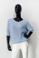 SWETER ANTONIA - KORALOWY, UNIWERSALNY OFF PINK