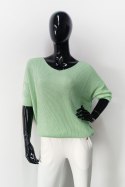 SWETER ANTONIA - PISTACJOWY, UNIWERSALNY OFF PINK