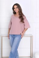 SWETER NILDA - BRUDNY RÓŻ, OVERSIZE OFF PINK