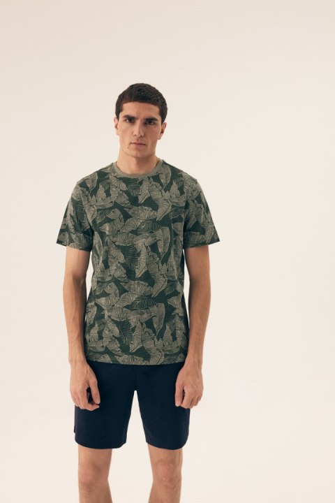 PIŻAMA MĘSKA SOUTH 42599 SS25 - ZIELONY-GRANAT, 2XL HENDERSON