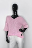 SWETER ENORA - JASNY RÓŻ, OVERSIZE OFF PINK