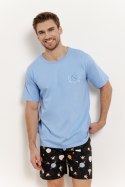 3393 PIŻAMA MĘSKA SPENCER S-2XL - NIEBIESKI, XL TARO