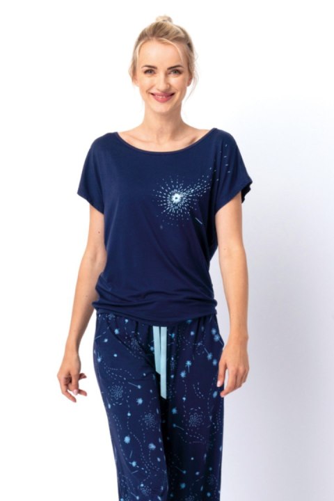 PIŻAMA DAMSKA LNS 764 A25 - GRANATOWY, XL KEY PIŻAMA DAMSKA LNS 764 A25 - GRANATOWY, XL KEY