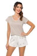 PIŻAMA DAMSKA SANDI SHORT - BEŻOWY, XL DONNA