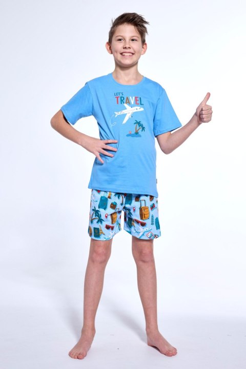 PIŻAMA BOY YOUNG KR 790/121 TRAVEL 3 - NIEBIESKI, 152, 790/121 CORNETTE