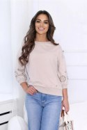 BLUZA AŻUR - KORAL, M OFF PINK