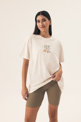 PIŻAMA DAMSKA NARANJA 42685 SS25 - ECRU-ZIELONY, M HENDERSON LADIES