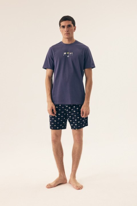PIŻAMA MĘSKA SAKE 42606 SS25 - DENIM-GRANAT, M HENDERSON PIŻAMA MĘSKA SAKE 42606 SS25 - DENIM-GRANAT, M HENDERSON
