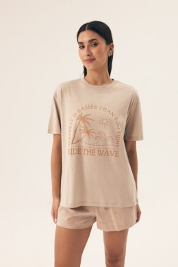 PIŻAMA DAMSKA NULES 42672 SS25 - BEŻOWY, 2XL HENDERSON LADIES