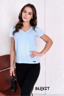 BLUZKA SEREK KRÓTKI RĘKAW - BARBIE PINK, 40 OFF PINK