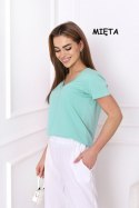 BLUZKA SEREK KRÓTKI RĘKAW - BARBIE PINK, 40 OFF PINK