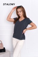 BLUZKA SEREK KRÓTKI RĘKAW - BARBIE PINK, 40 OFF PINK