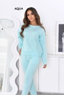 BLUZA JOSEFINE - AQUA, L OFF PINK