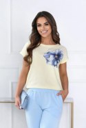 BLUZKA RAMJA - CZARNY, 38 OFF PINK