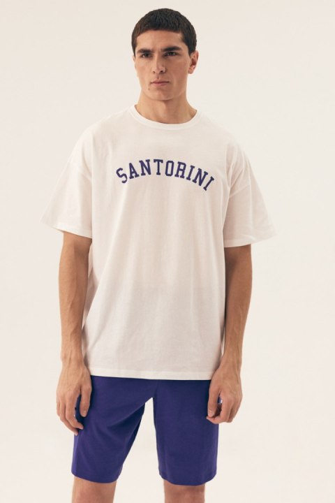 PIŻAMA MĘSKA SANTORINI 43173 SS25 - BIAŁY-GRANAT, 2XL HENDERSON PIŻAMA MĘSKA SANTORINI 43173 SS25 - BIAŁY-GRANAT, 2XL HENDERSON