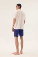 PIŻAMA MĘSKA SANTORINI 43173 SS25 - BIAŁY-GRANAT, 2XL HENDERSON