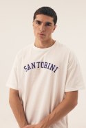 PIŻAMA MĘSKA SANTORINI 43173 SS25 - BIAŁY-GRANAT, 2XL HENDERSON