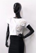 BLUZKA OLGA - CZARNY, 44 OFF PINK