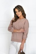 BLUZA AŻUR - CIEPŁY BEŻ, S, AŻUR OFF PINK