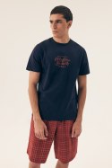 PIŻAMA MĘSKA DASH 42622 SS25 - GRANAT-CZERWONY, 2XL HENDERSON