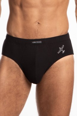 SLIPY MĘSKIE CLASIC M-1054CL 3XL-4XL - CZARNY-GRANATOWY, XXXL LAMA